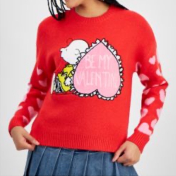Peanuts Charlie Brown Valentine's Red Sweater - Picture 1 of 6